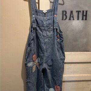 Easel Blue Denim Overalls